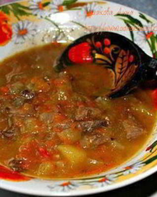 Похлебка Деревенская с печенью и яблоками