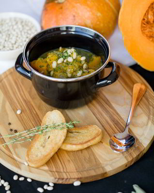 Похлебка из тыквы с копченостями