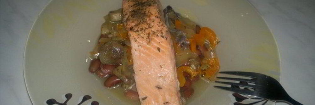 Рыбно-бобовая похлебка со сладким перцем и лесными грибами