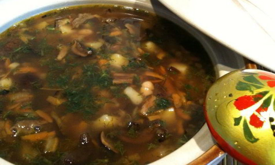 Рецепт сытной постной похлебки с грибами и фасолью