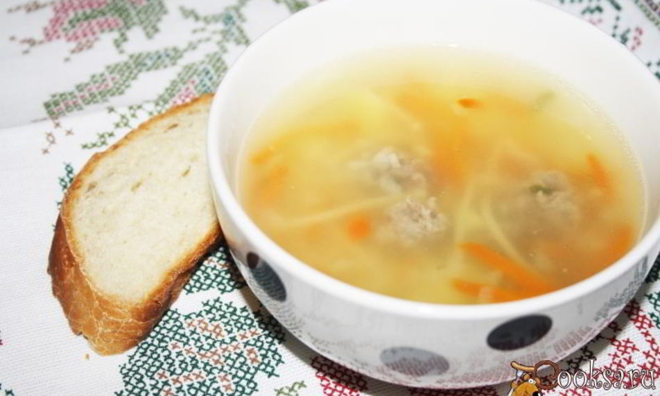 Рецепт простого супа с индюшиными фрикадельками