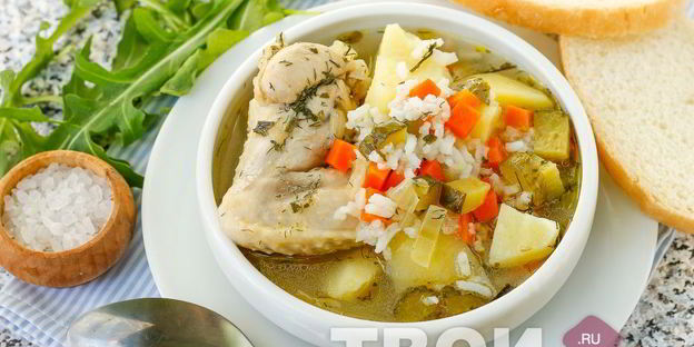 рассольник на курином бульоне