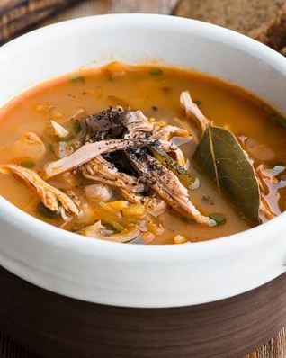 Рассольник на утином бульоне с потрохами