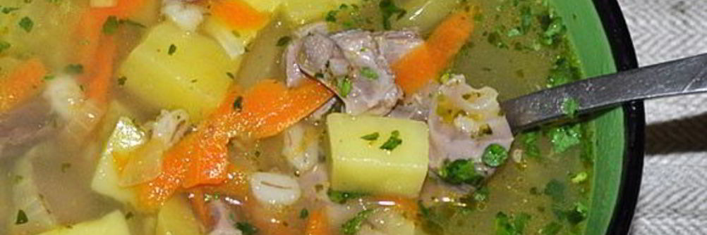 Рассольник с куриными потрошками