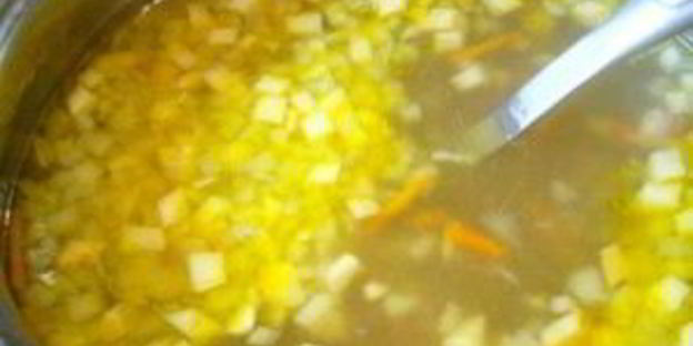 рассольник с куриными сердечками