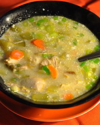 Рассольник с перловкой и курицей