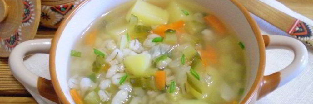 Рассольник с перловкой