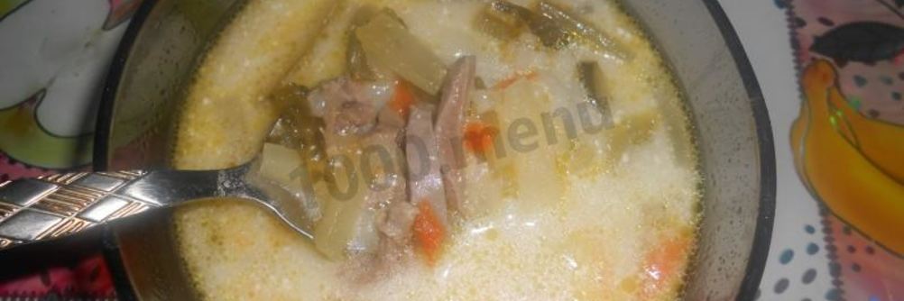 Рассольник с рисом и языком