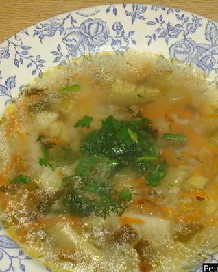 Рассольник с рисом вегетарианский