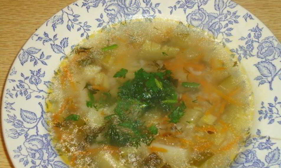 Рецепт рассольника с рисом вегетарианский