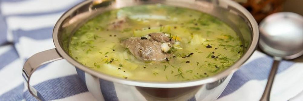 Рассольник со свининой и перловкой