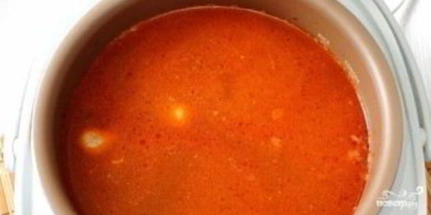 рассольник со свининой в мультиварке