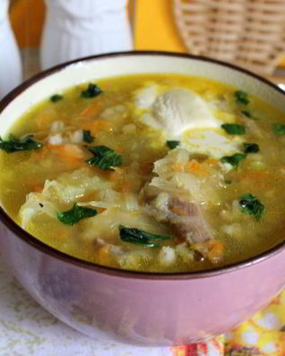 Кислые щи с перловкой