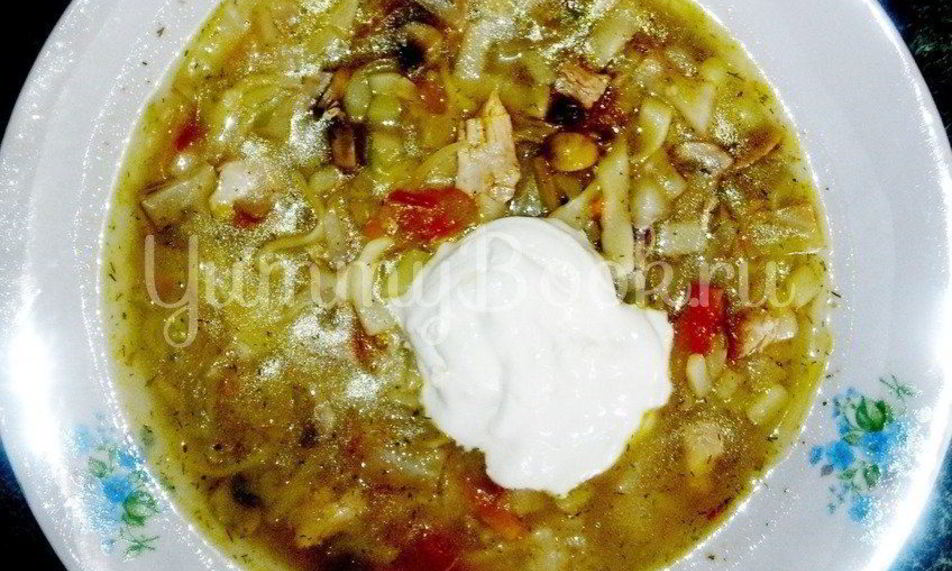 Рецепт куриных щей с грибами и лапшой