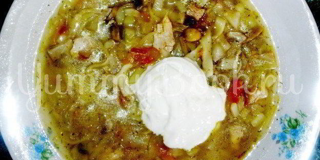 куриные щи с грибами и лапшой
