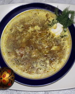 Постные щи из свежей капусты с сушеными грибами