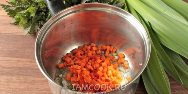 постные зеленые щи с крапивой и китайским чесноком