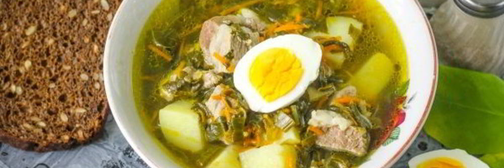 Щи из щавеля на мясном бульоне