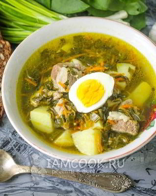 Щи из щавеля на мясном бульоне