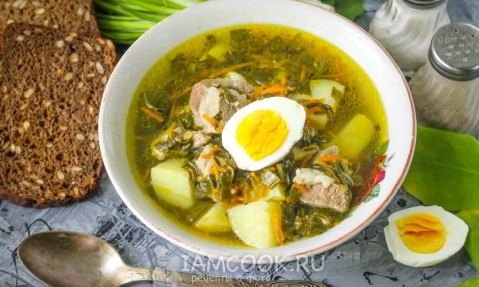 Рецепт щей из щавеля на мясном бульоне