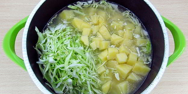 щи из свежей капусты с плавленым сыром