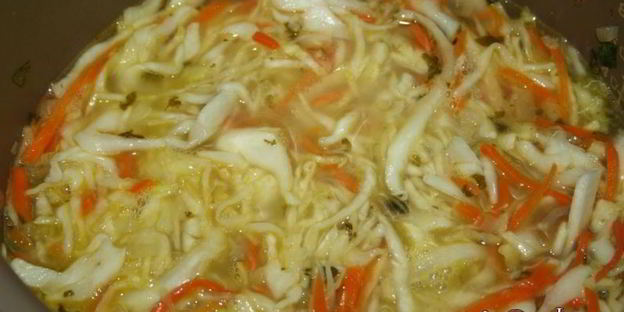 щи с квашеной капустой и молодым щавлем