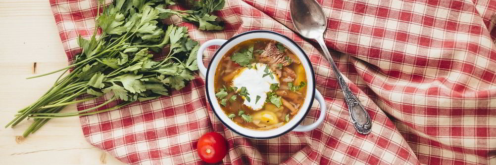 Щи с опятами