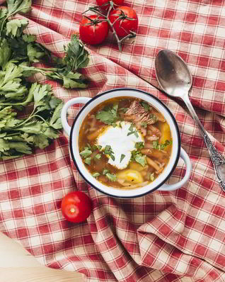 Щи с опятами