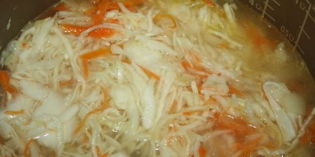 суточные щи со свининой и сушеными грибами на квашеной капусте