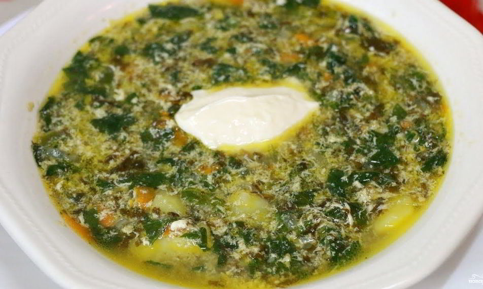 Рецепт зеленых щей из шпината