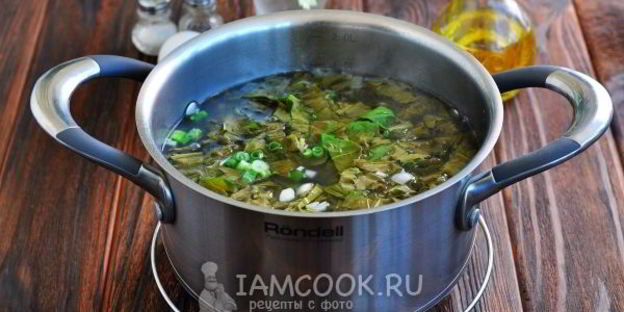 зеленые щи со щавелем и яйцом