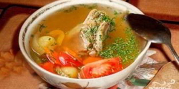 шурпа из курицы с зеленью