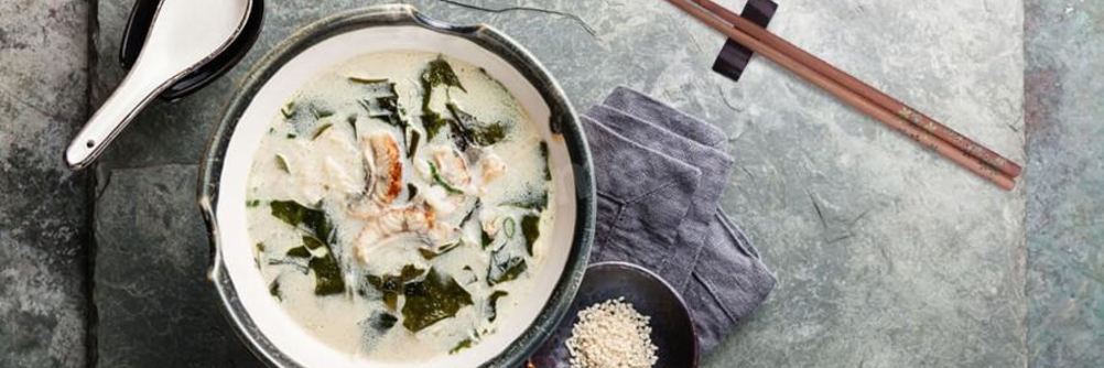 Сливочный суп с угрем