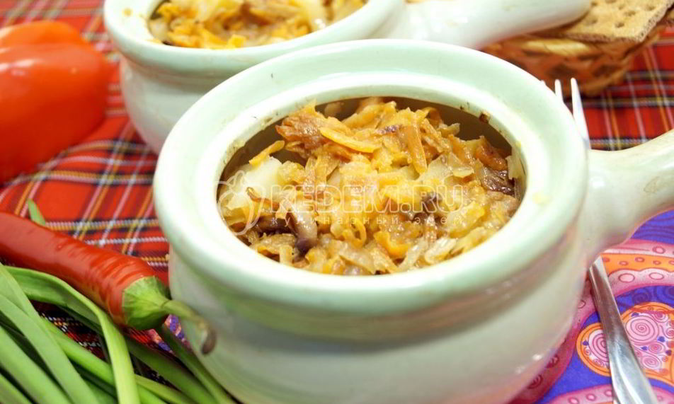 Рецепт грибной солянки в горшочке