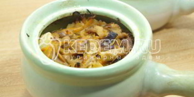 грибная солянка в горшочке