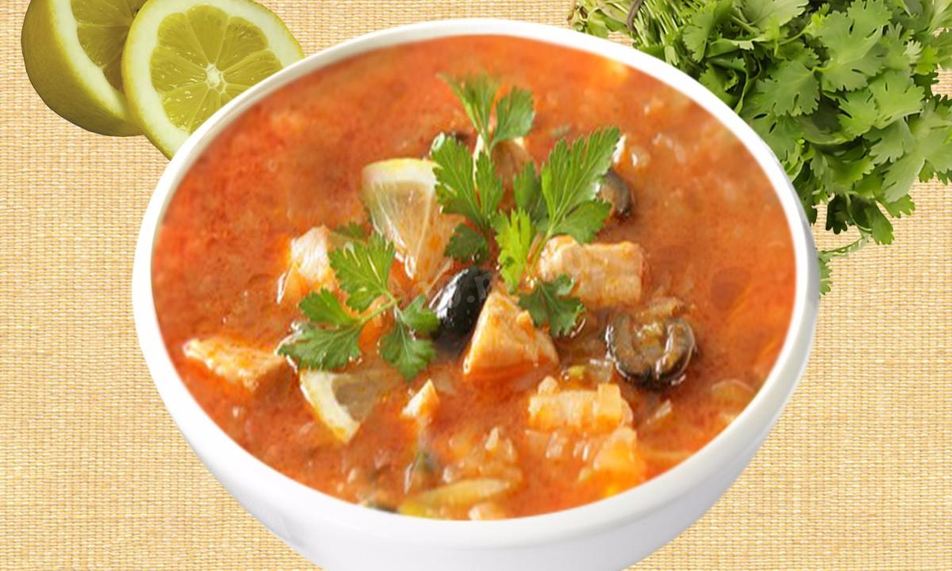 Рецепт рыбной солянки с белугой