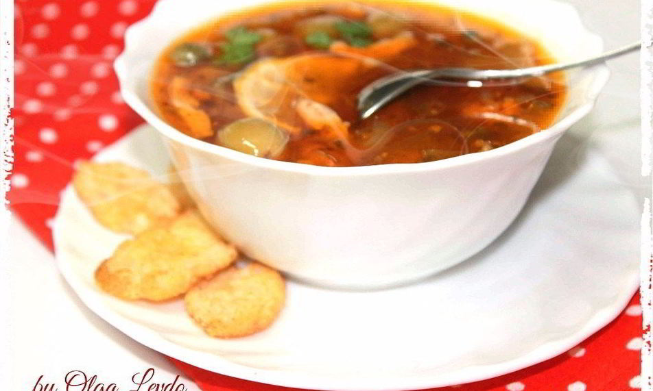 Рецепт сборной солянки на курином бульоне