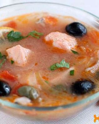 Солянка из семги