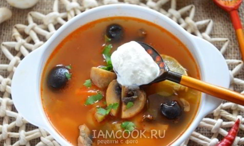 Рецепт солянки с грибами