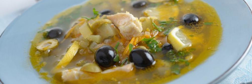 Солянка с лососем