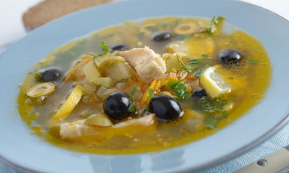 Рецепт солянки с лососем