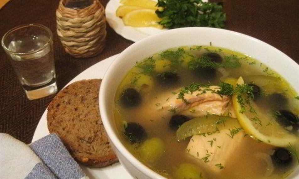 Рецепт солянки с семгой