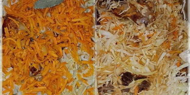 утка с капустой