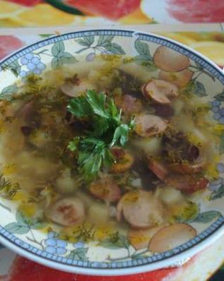 Суп фасолевый с колбасками и сосисками
