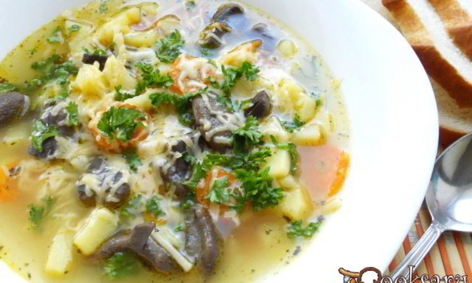 Рецепт супа из лесных грибов и вермишели