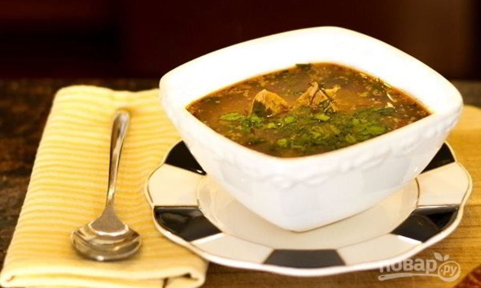 Рецепт грузинского пряного супа харчо