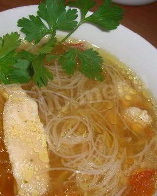 Суп китайский с рисовой лапшой