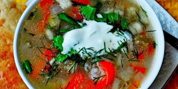 суп куриный с сезонными овощами