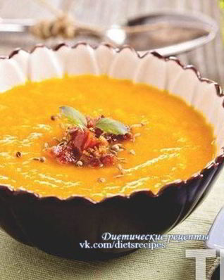 Морковный суп-пюре с чечевицей