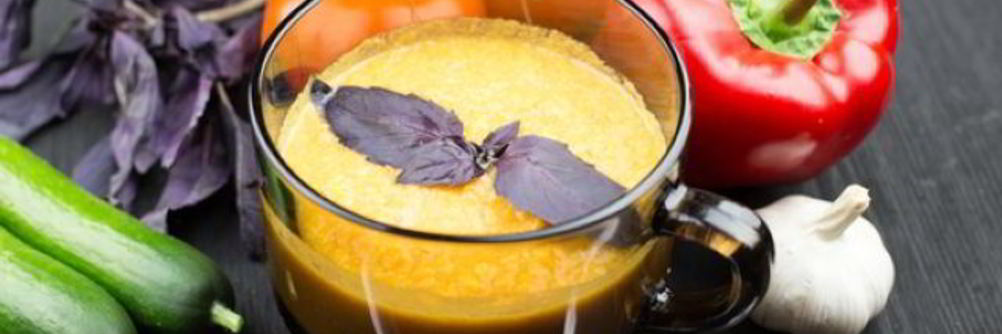 Овощной суп-пюре со свежим огурцом